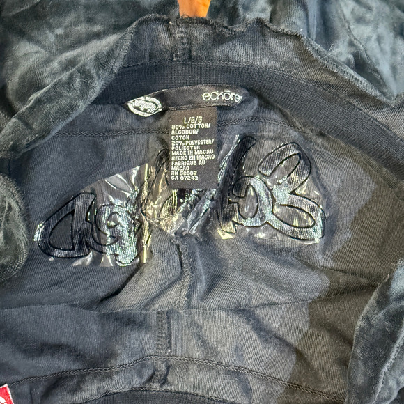 Vintage Y2K Ecko Red Women's Pants L Low Rise Flare Velour Track Wide HH23 - Picture 8 of 8